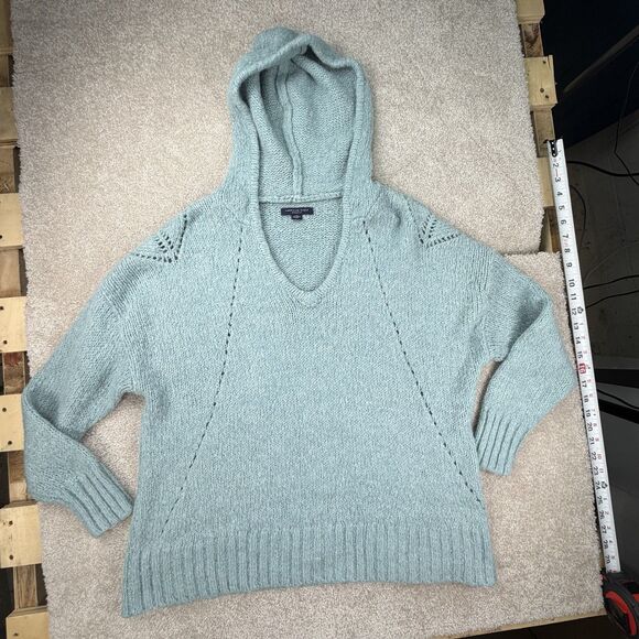 American Eagle Outfitters Sweaters - American Eagle Knit Periwinkle Sweater With A Hood Womens Size Large